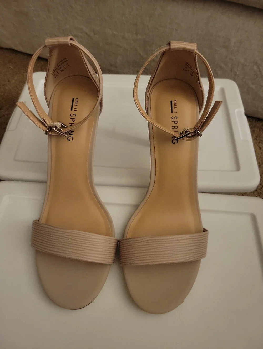 Call It Spring Nude Ankle Strap Stiletto Heels Size 7.5 Never Worn